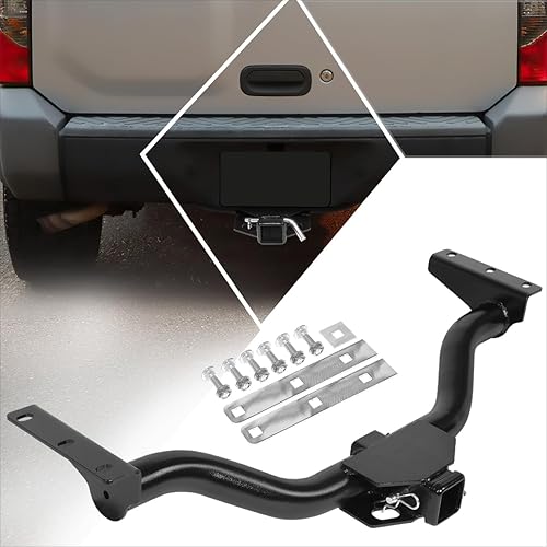 Enganche de remolque de remolque clase 3 receptor de 2 pulgadas compatible con Nissan Xterra 00-04, negro