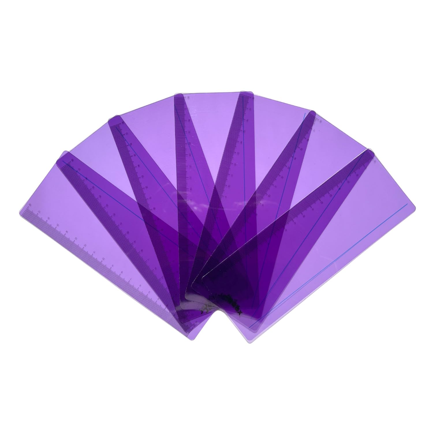 Pack of 8 Purple 191x70mm Dyslexia Overlay Reading Rulers – PET Material, Rounded Corners