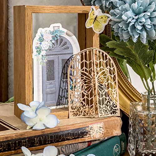 90Pcs Vintage Window Frame Aesthetic Scrapbook Paper Garden Door Scrapbooking Supplies Decorative Craft Paper-Cut For Diy Art Crafts Bullet Junk Journal Album Planners Cottagecore Picture Frames #TOP1