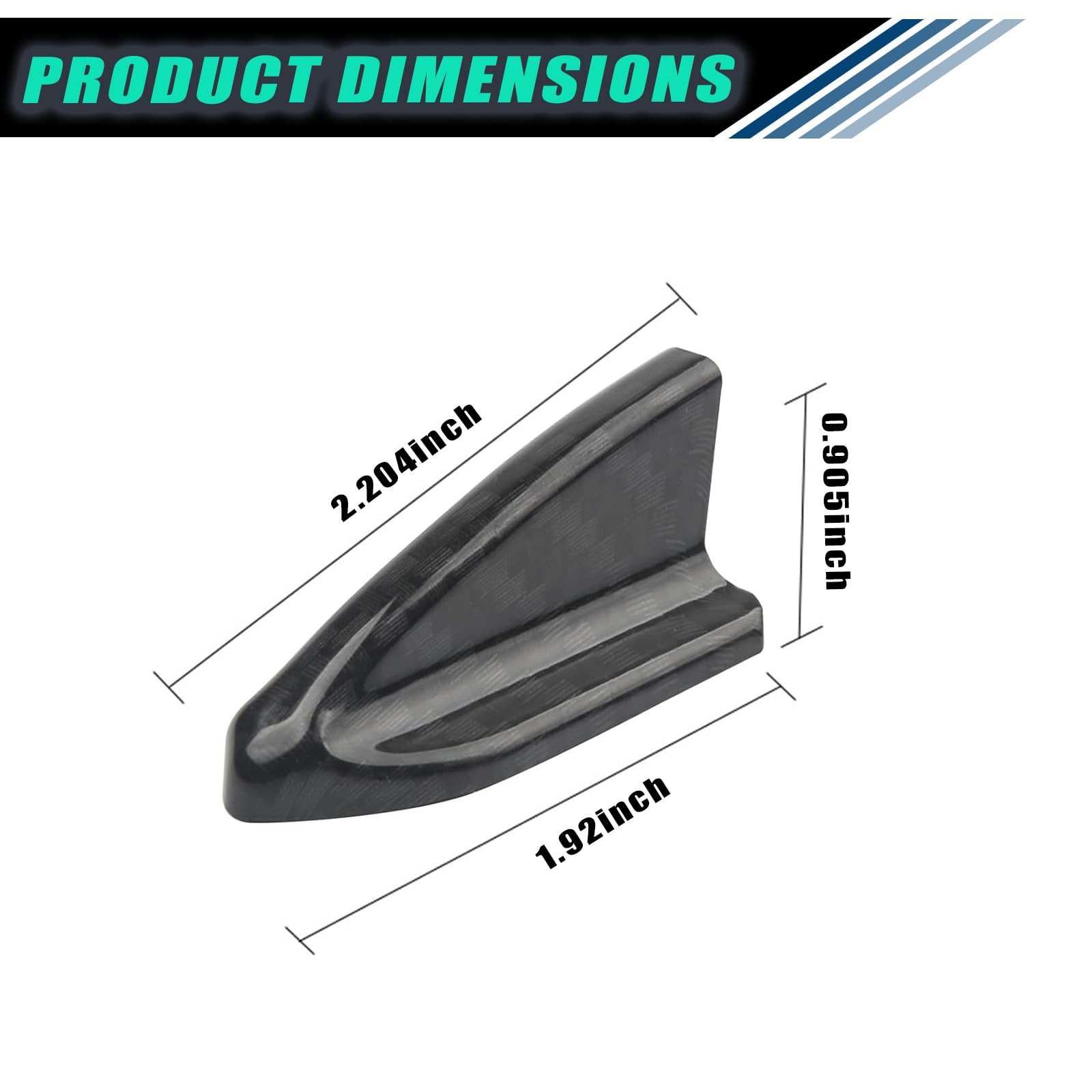 leediga 10 PCS Car Shark Fin Antenna Kits, Adhesive-Type Car Roof Decoration, Universal for Most Car, Trucks and Vans (Carbon Fiber Black #2001)
