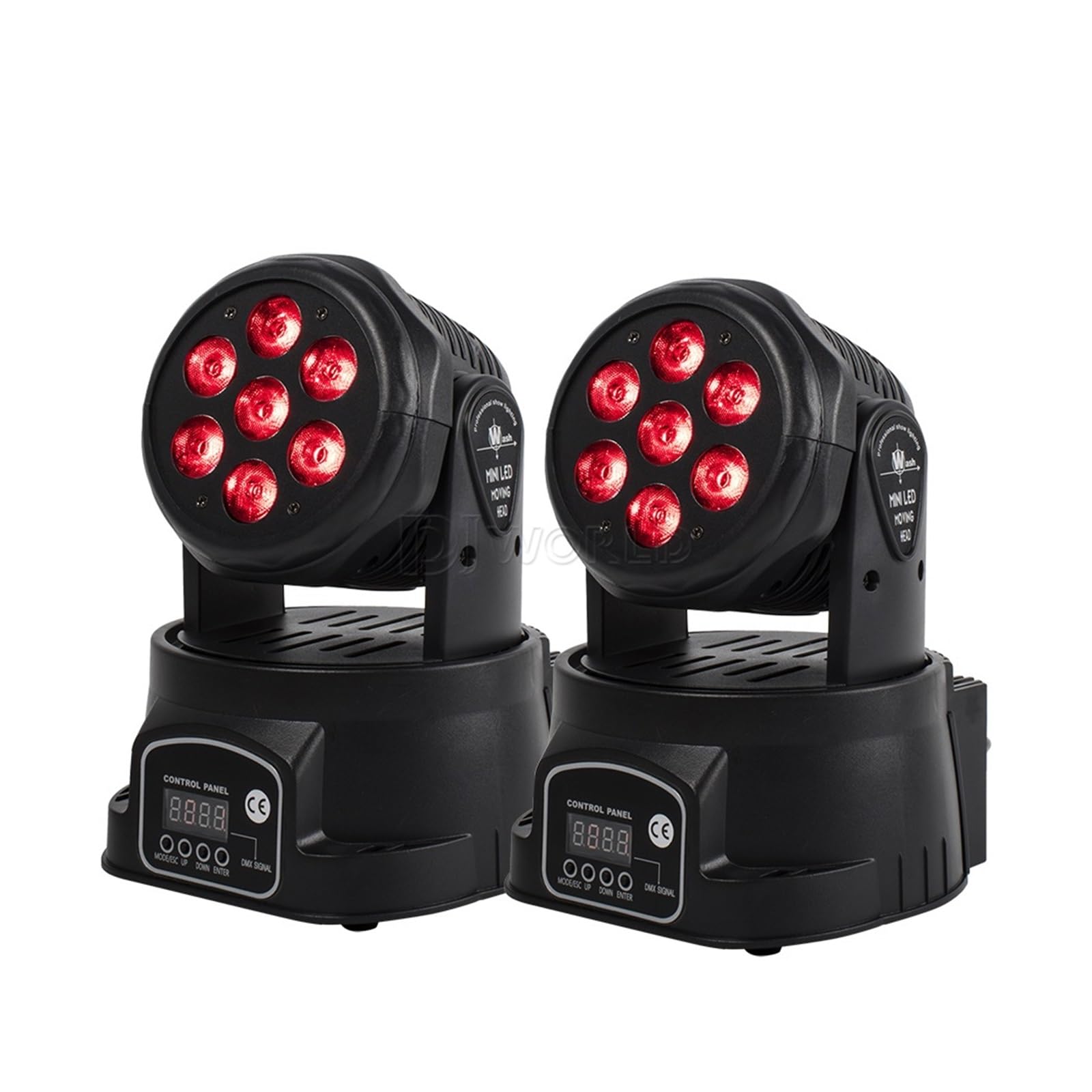Luce da palco per DJ, 2 pezzi 7x12W LED testa mobile luce 4 in 1 RGBW effetto palco luce wash for discoteca DJ musica festa danza club Uplight per Eventi