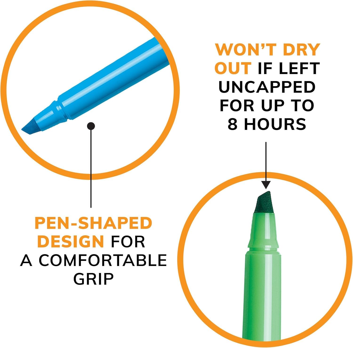 BIC Brite Liner - Evidenziatori blu, punta a scalpello per linee larghe e sottili, 50 pezzi, set ideale per organizzare e colorare