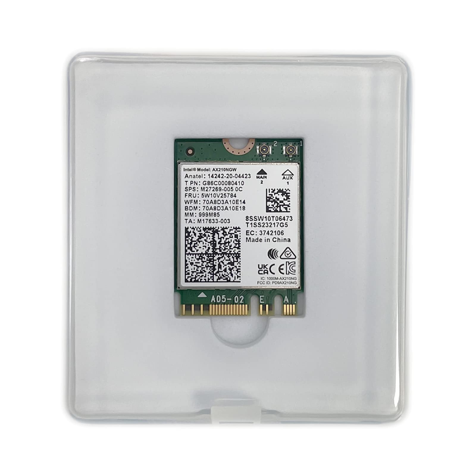 Zunate Scheda WiFi AX210NGW M.2 Per Laptop – WiFi 6E Tripla Banda (2.4/5/6 GHz) Fino A 2400 Mbps – Bluetooth 5.3 E Sicurezza WPA3 – Compatibile Win 10/11 64bit - 2