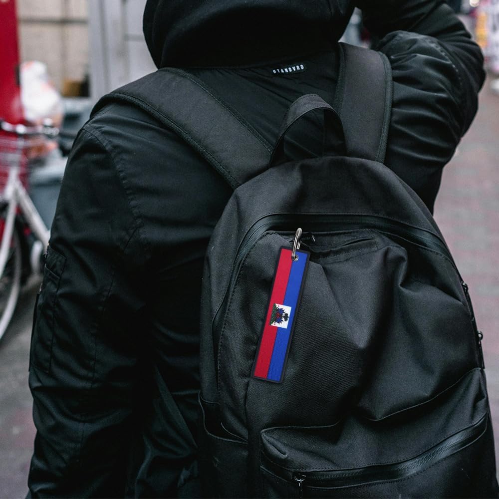 JAVD Haiti Flag Keychain Tag with Key Ring - Keys, Cars, Motorcycles, Backpacks, Luggage and Gifts - EDC (3 Pack) - Image 5