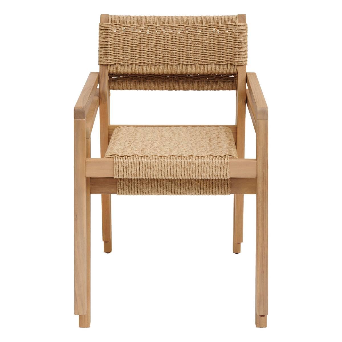 Hespéride - Juego de 2 sillones apilables Temeira Acacia Beige, de Resina sintética trenzada, fáciles de guardar, para jardín, terraza y balcón