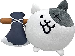 Battle Cats Plush, 8.7"/22cm The Battle Cats Axe Cat Plush Toy, Stuffed Game Battle Cats Plushie Dolls, Cute Animal Anime White Battle Cats War Axe-Cat Figure Pillows Gifts for Kids Fans Birthday