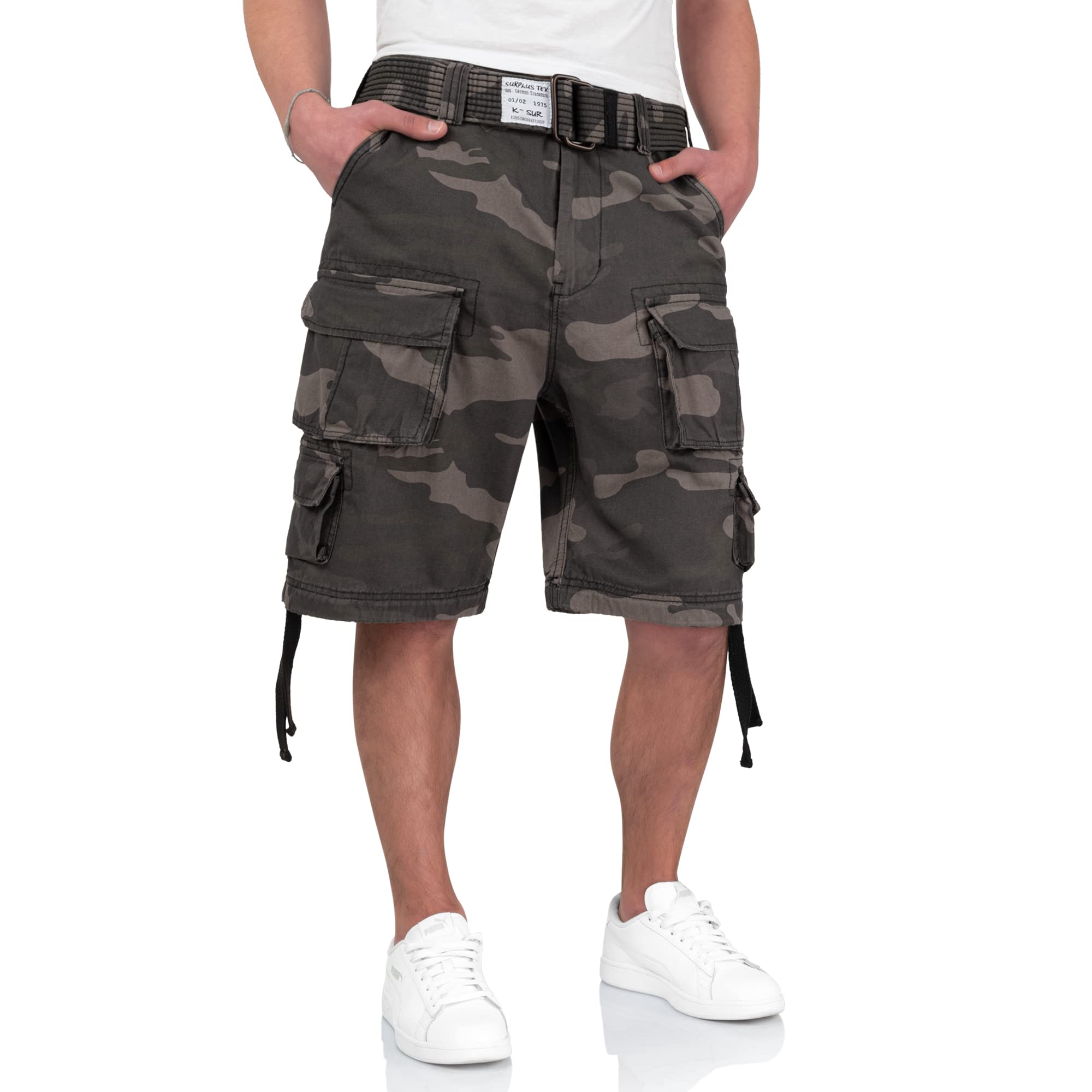 Surplus Raw Vintage Men's Blackcamo Division Cargo Shorts, S