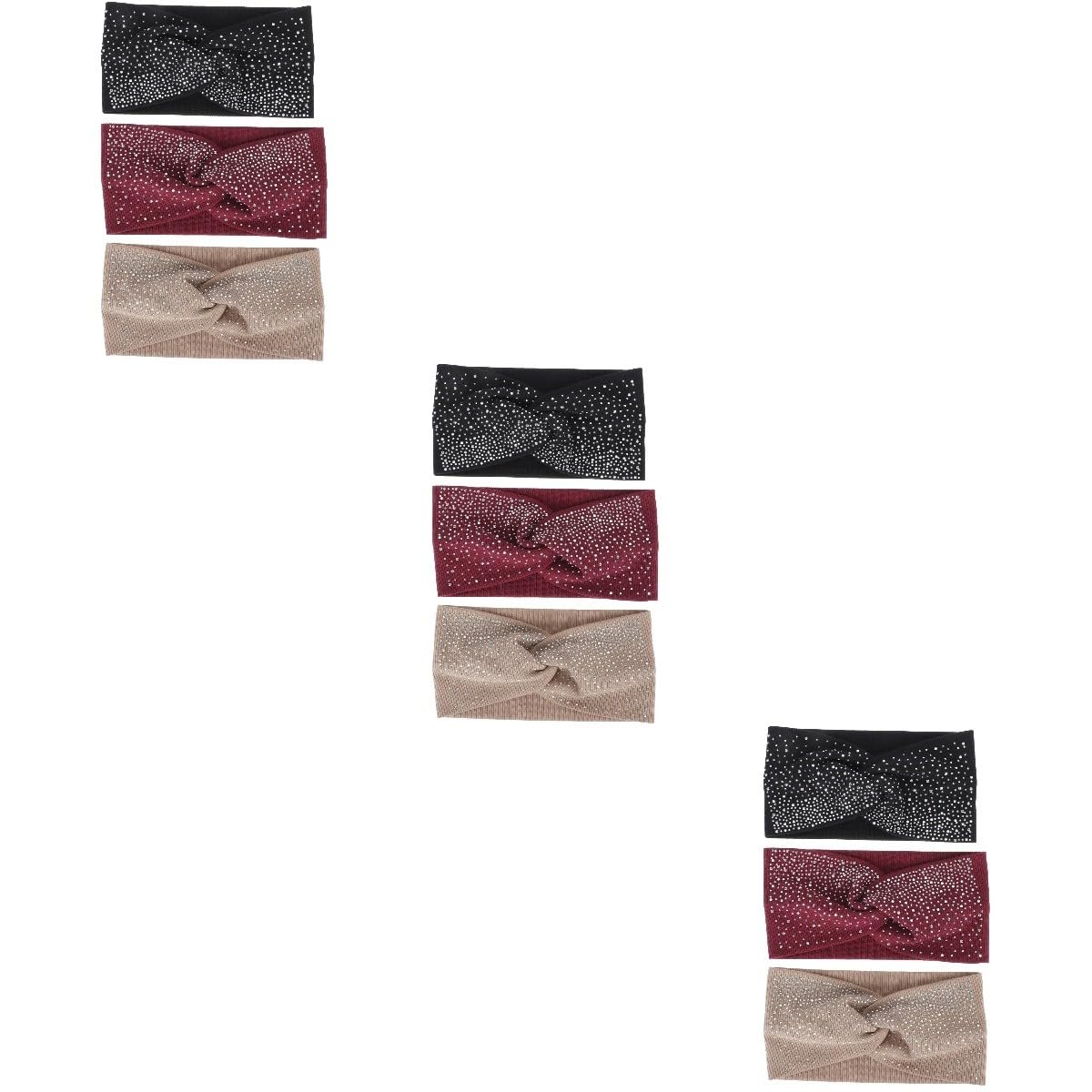Beavorty 9piezas Diademas Cruzadas De Color Sólido Para Yoga y Ejercicio Accesorios De Cabello Elásticos Para Mujeres Para Actividades Deportivas y Estilo Diario