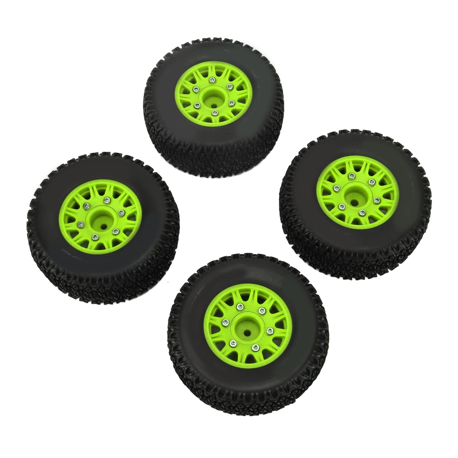 pour / 10 Rc Rc Pneus de Camion de Parcours pour Senton pour Slash 12 Mm 14 Mm 17 Hex Pneus Vert a Amorti (Green)