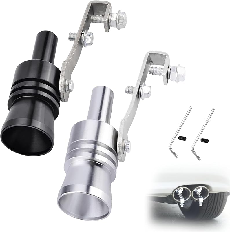 Apito turbo para escapamento Aorplim XL em alumínio – 2 unidades Silver/Black