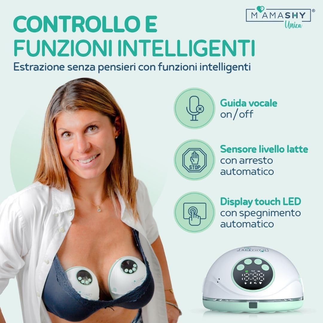 MAMASHY Unica – Tiralatte Elettrico Portatile Silenzioso per allattamento