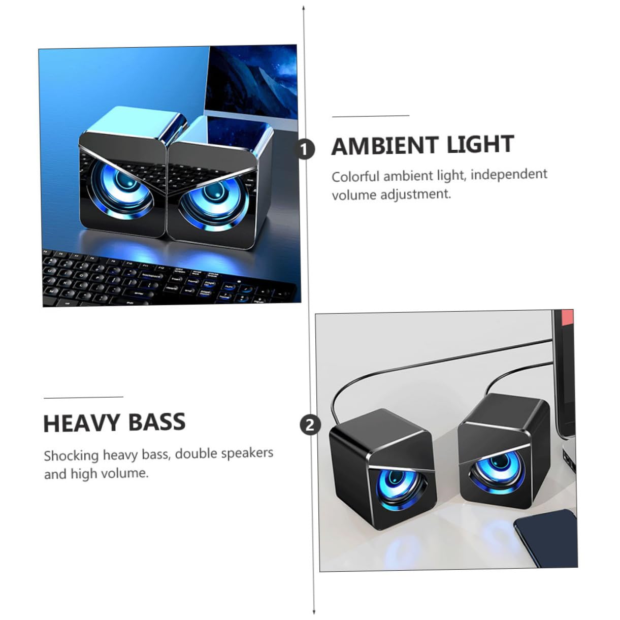 Altavoces para Ordenador de Escritorio Creativos Conexión USB Hogar Altavoz Externo para PC Altavoz para Computadora para Oficina