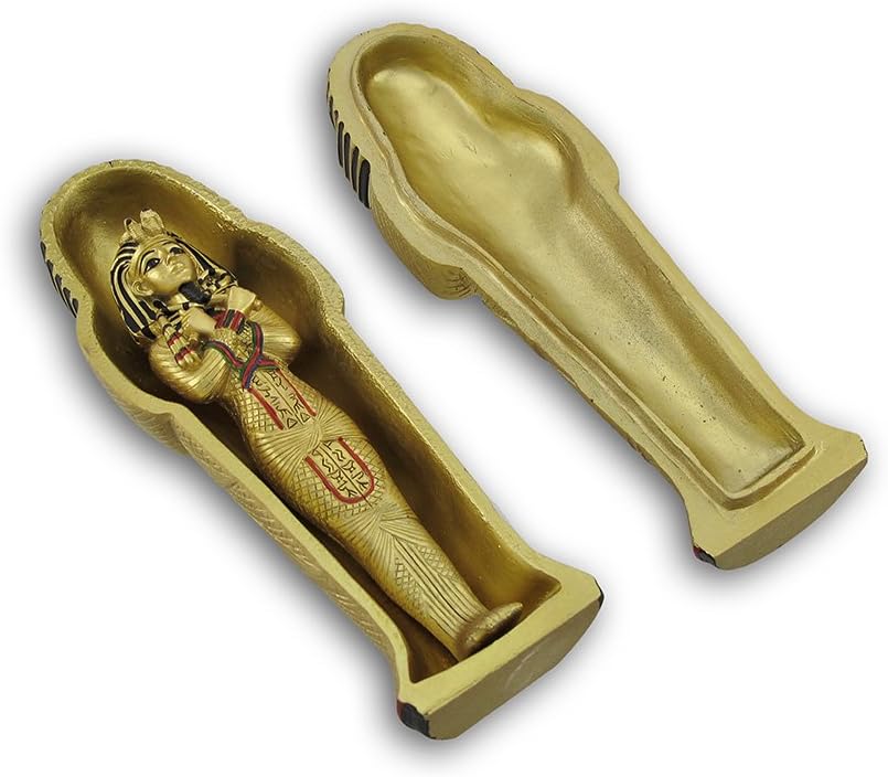Things2Die4 Egyptian King TUT Sarcophagus Box W/Mummy Inside Coffin