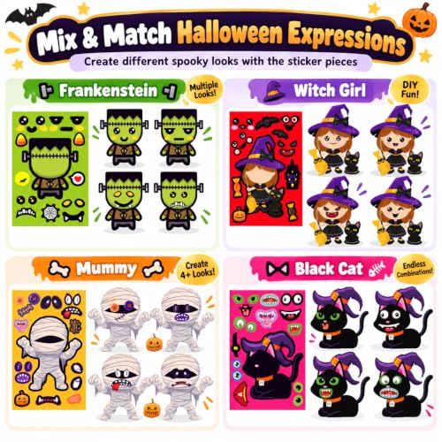 Max Fun 48 Sheets Halloween Stickers for Kids Bulk Cute Holiday Stickers Funny DIY Crafts Activities Party Favors Game Gifts for Boys Girls - image 5