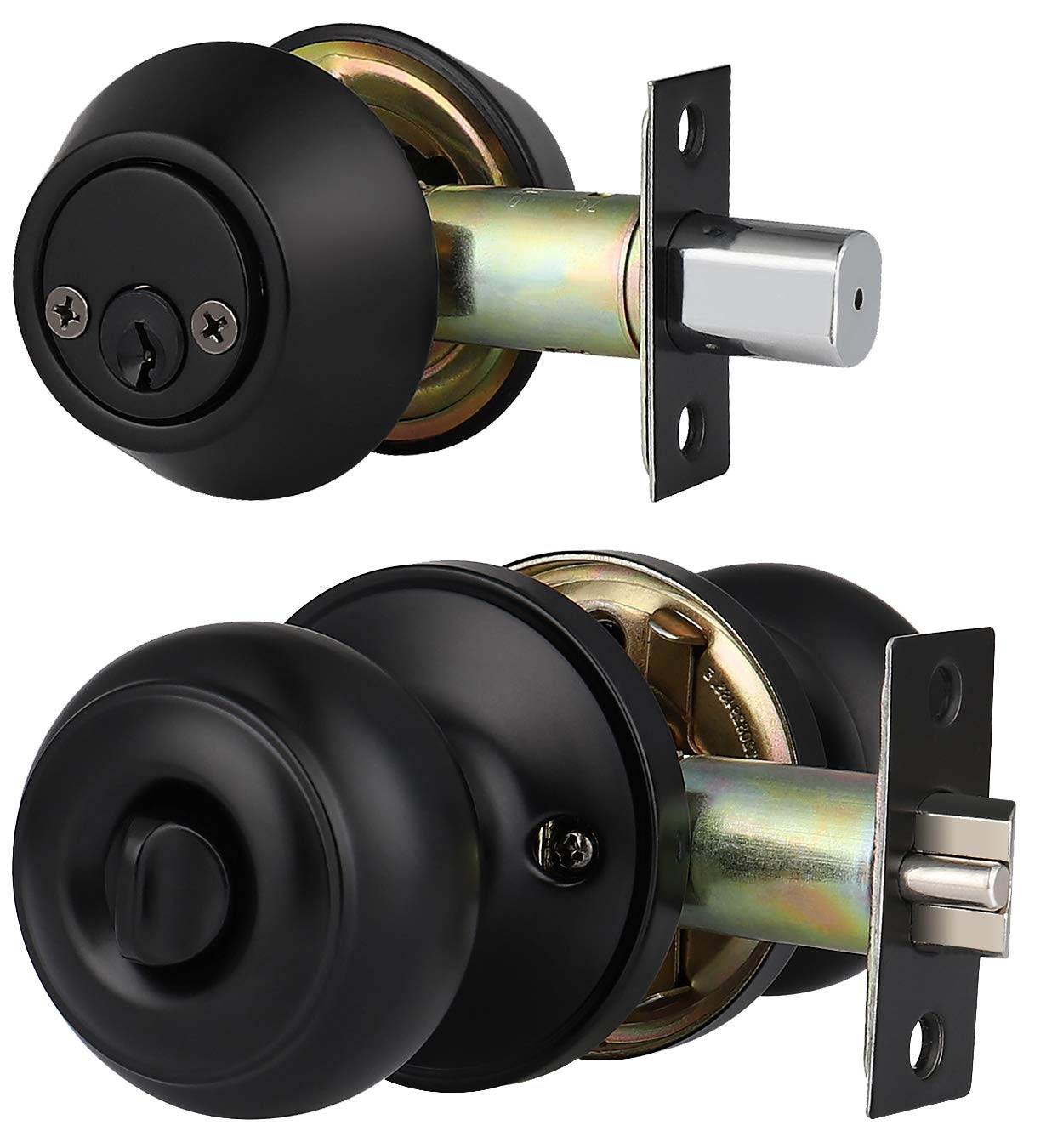 Authentic Merchandise 2 Pack Black KeyedAlike Door Levers and Single