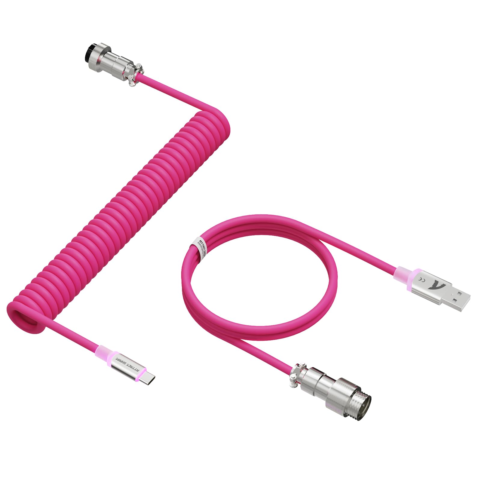 Amazon.com: ATTACK SHARK C01 Ultra Custom Coiled USB C to A Cable