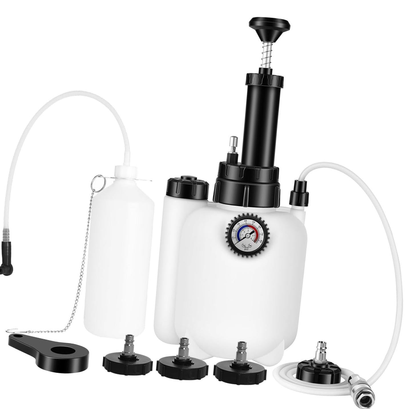 3 Piezas Purga de Líquido de Frenos Potente Juego de Herramientas Manual para Cambio de Aceite con Válvula de Presión Adecuado para Automóviles Camion