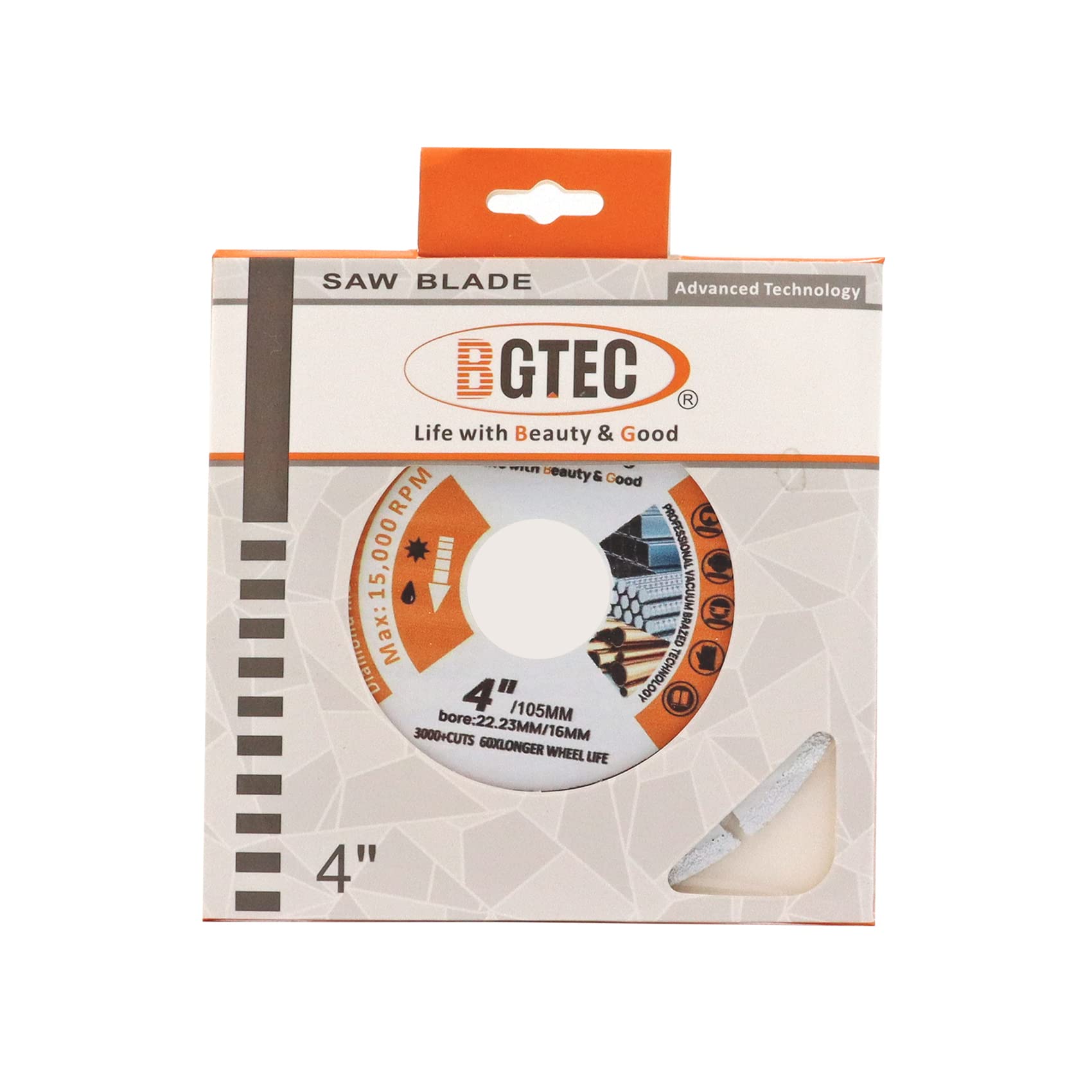 BGTEC Disco de corte de metal de diamante, 10 cuchillas de diamante de 4 pulgadas/105 mm para cortar metal de carburo, aleaciones, hierro, acero inoxidable