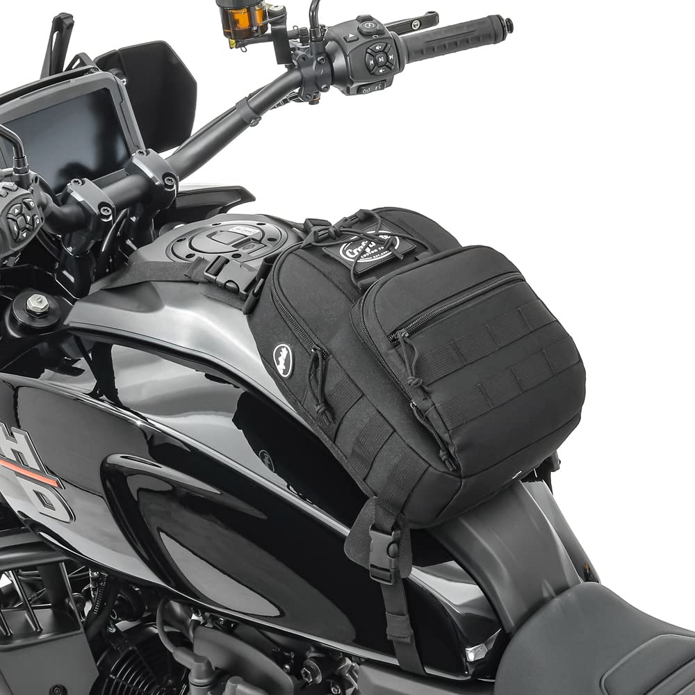 Motorrad Tankrucksack Dark Gear 9L mit Riemenbefestigung