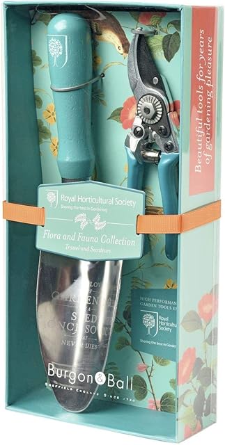 Burgon & Ball RHS Flora & Fauna Garden Trowel & Secateurs Set