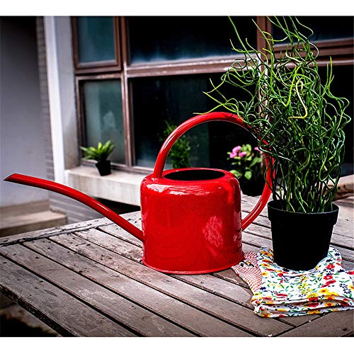 YJSMXYD Annaffiatoio Regalo Creativo Vintage Nostalgia Garden Supplier Tools Metallo Ferro Slanciato Bocca Fiori Tin Tank Bottle Decorazione Rosso 24X38Cm