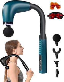 Rocuma Massage Hammer, 2025 Upgraded Massager Hammer with Extension Handle, Portable 10mm Massage Gun Deep Tissue Massager with 4 Heads & 9 Speed Levels, Rocuma for Pain Relief Deep Tissue (Green)