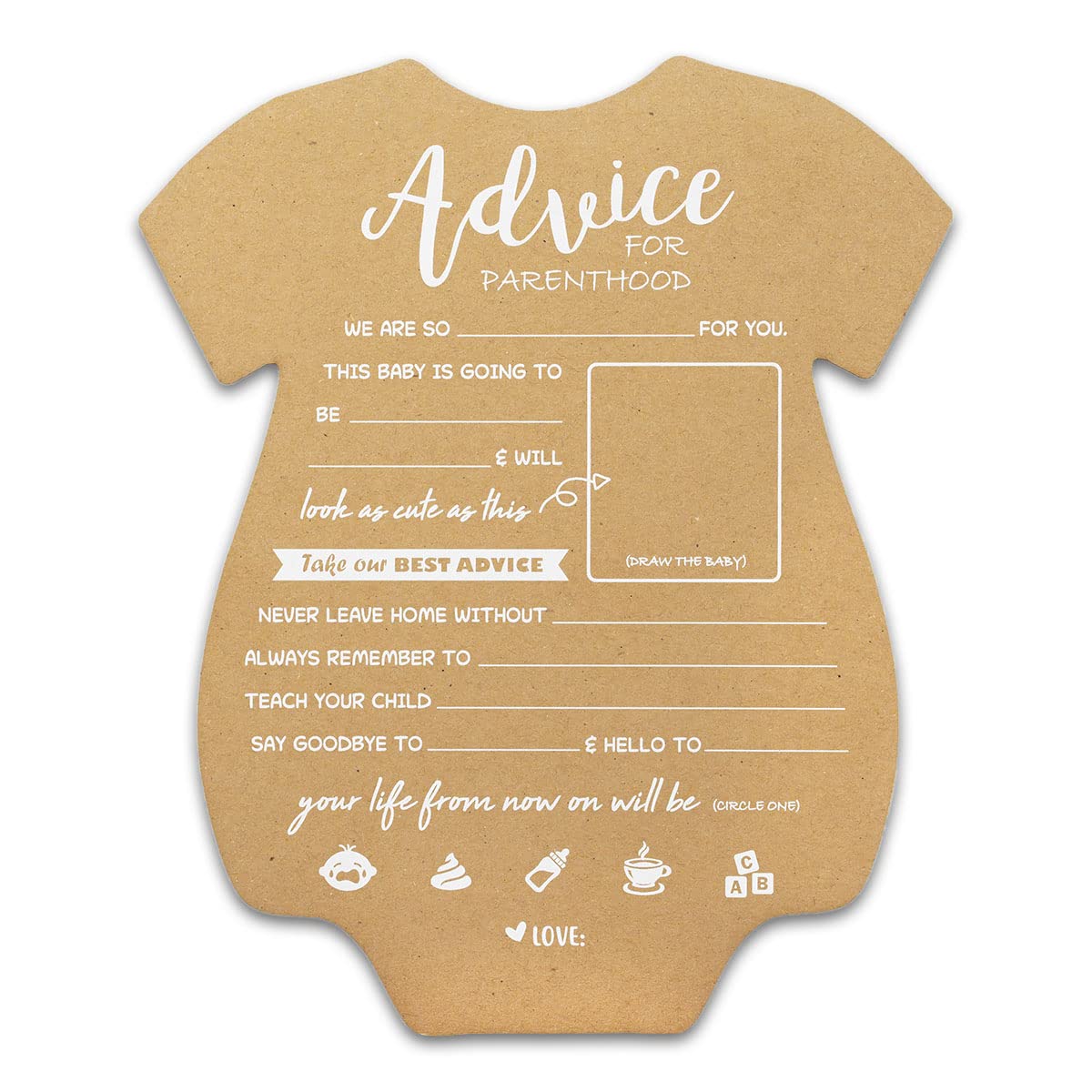 50pcs Baby Onesie Baby Prediction and Parenthood Advice Cards for Baby Shower 5" x 7" Heavyweight (Baby Boy)