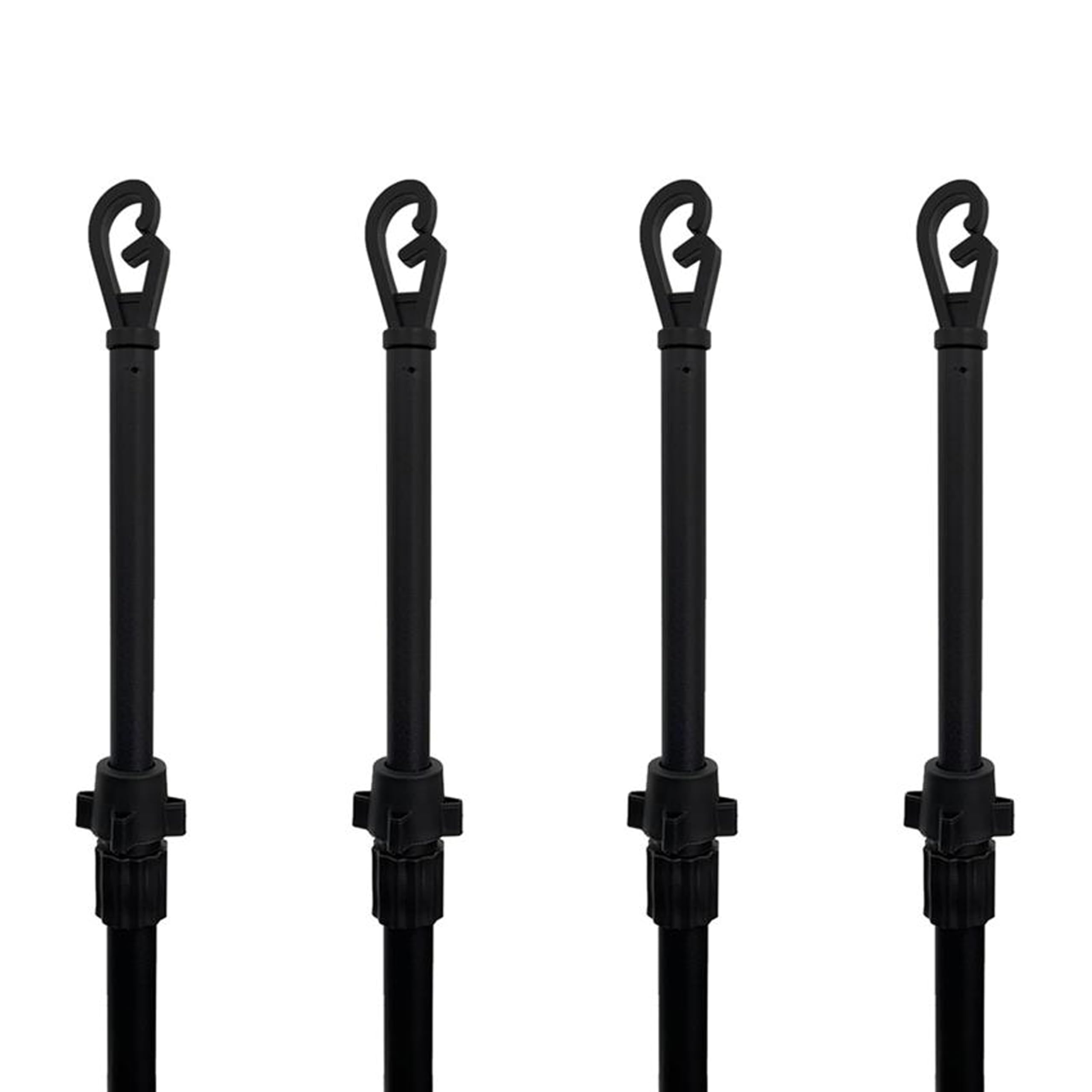 Crystals Black 2.4M Extending Telescopic Laundry Washing Cloth Line Prop Clothes Drying Lines Support (Set Of 4 Cloth Lines)