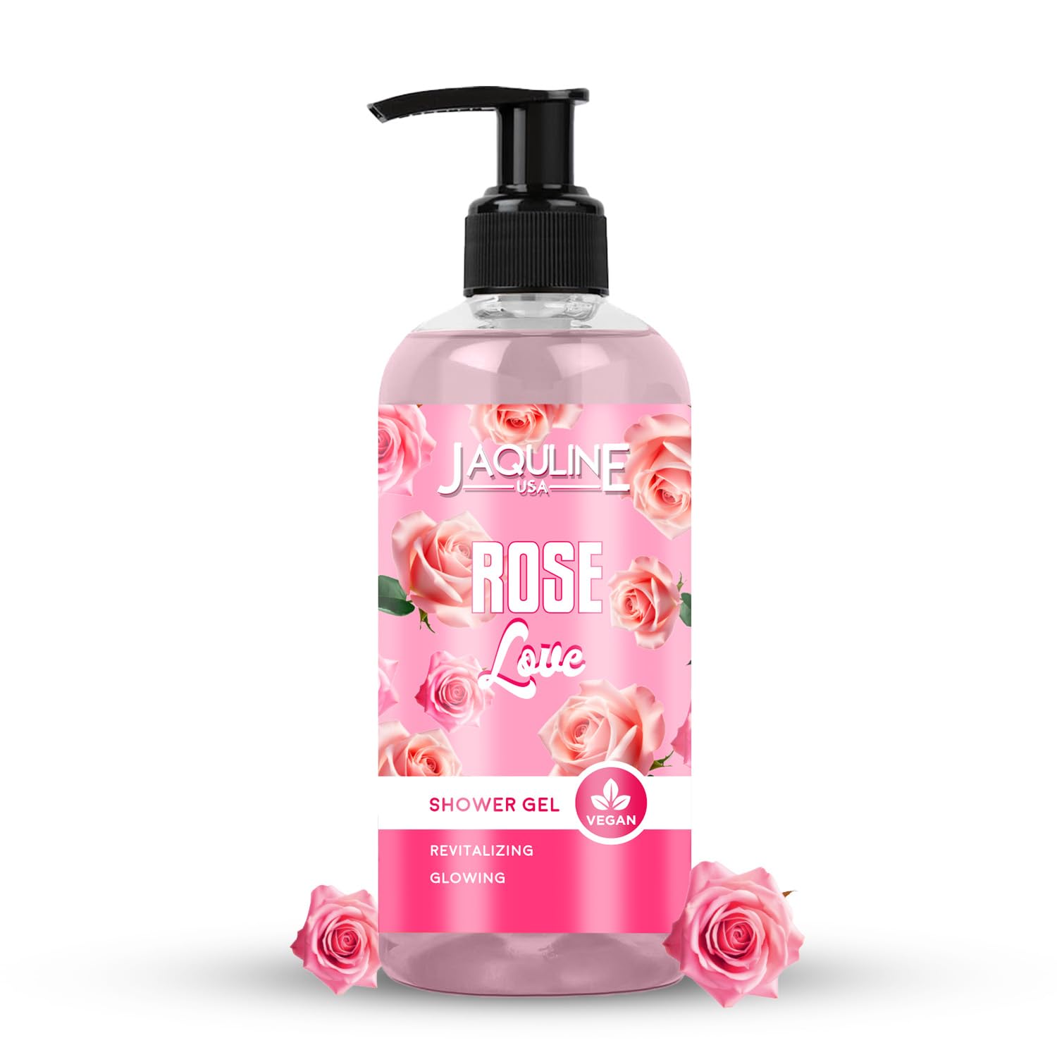 JAQULINE USA Rose Love Shower Gel For Men and Women | Provides Nourishment | Cleanses Skin | With Aloe Vera Gel and Shea Butter, 250ml
