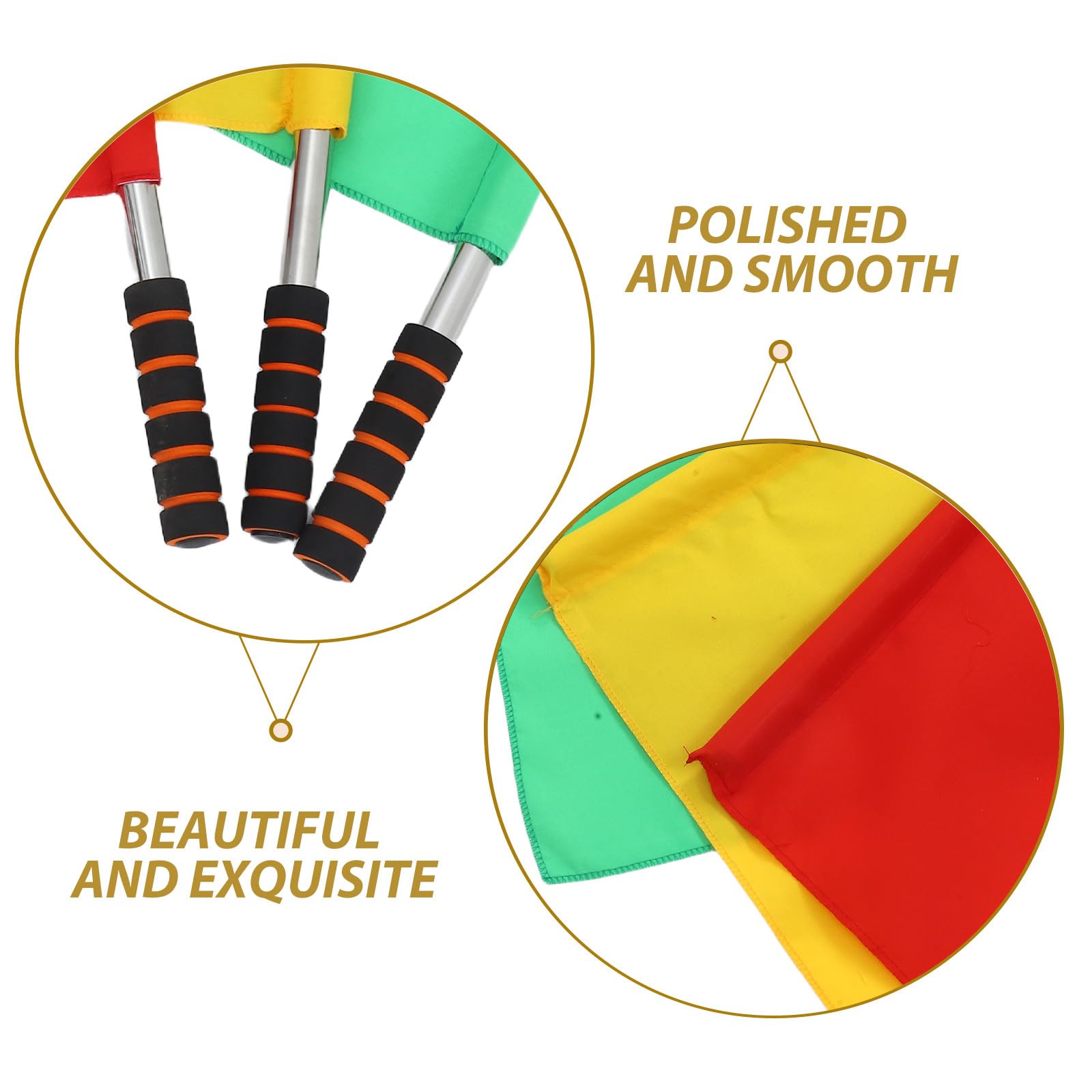 Toyvian Banderas de Señal de Mano 3 Piezas Colores Rojo, Amarillo y Verde, Banderas de Árbitro para Deportes y Tráfico, Señales para Carreras y Eventos al Aire Libre