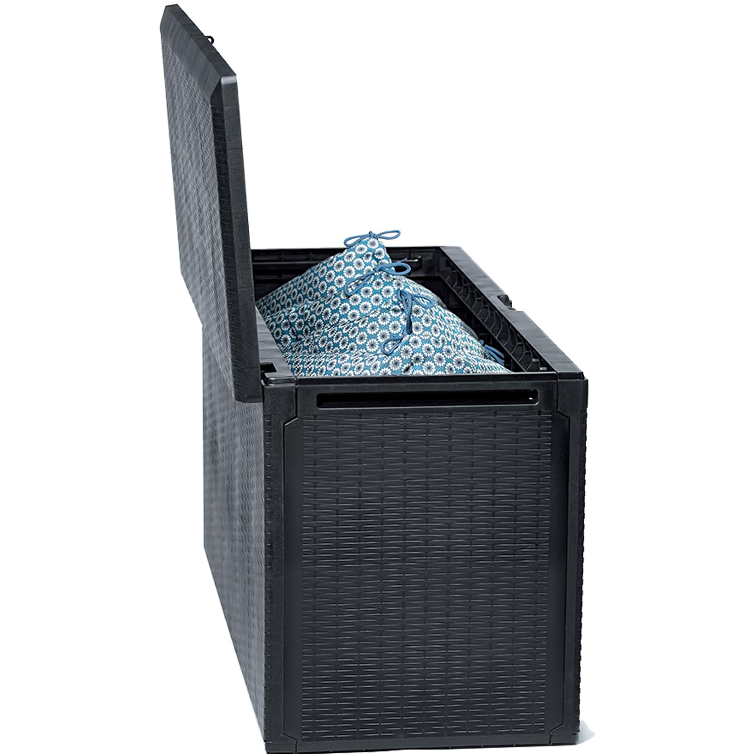 Prosperplast Boxe Rato Plus Gartenbox Aufbewarung Aufbewahrungsbox Rattan 290L Tarrase (Anthrazit)