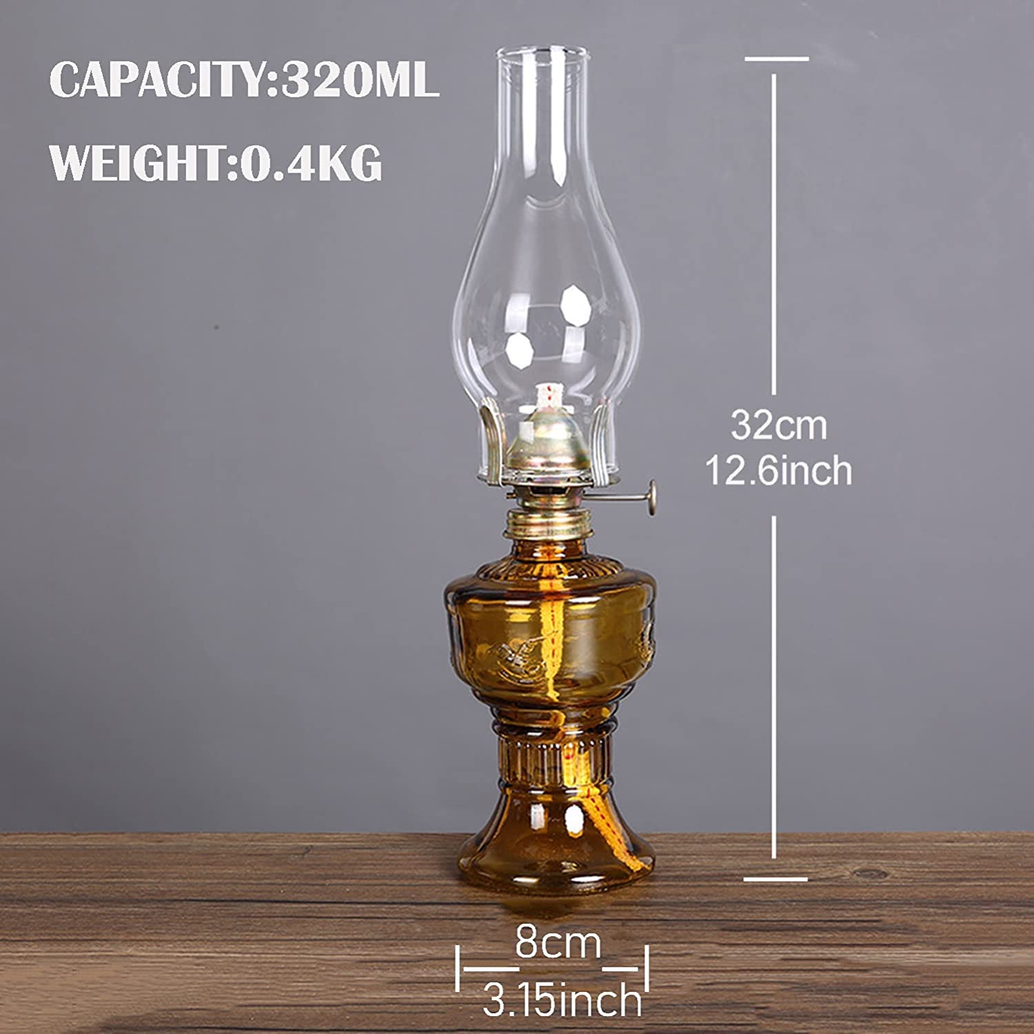 Lanterna A Cherosene Stile Retro - Lampada Da Tavolo Nera Per Giardino E Campeggio