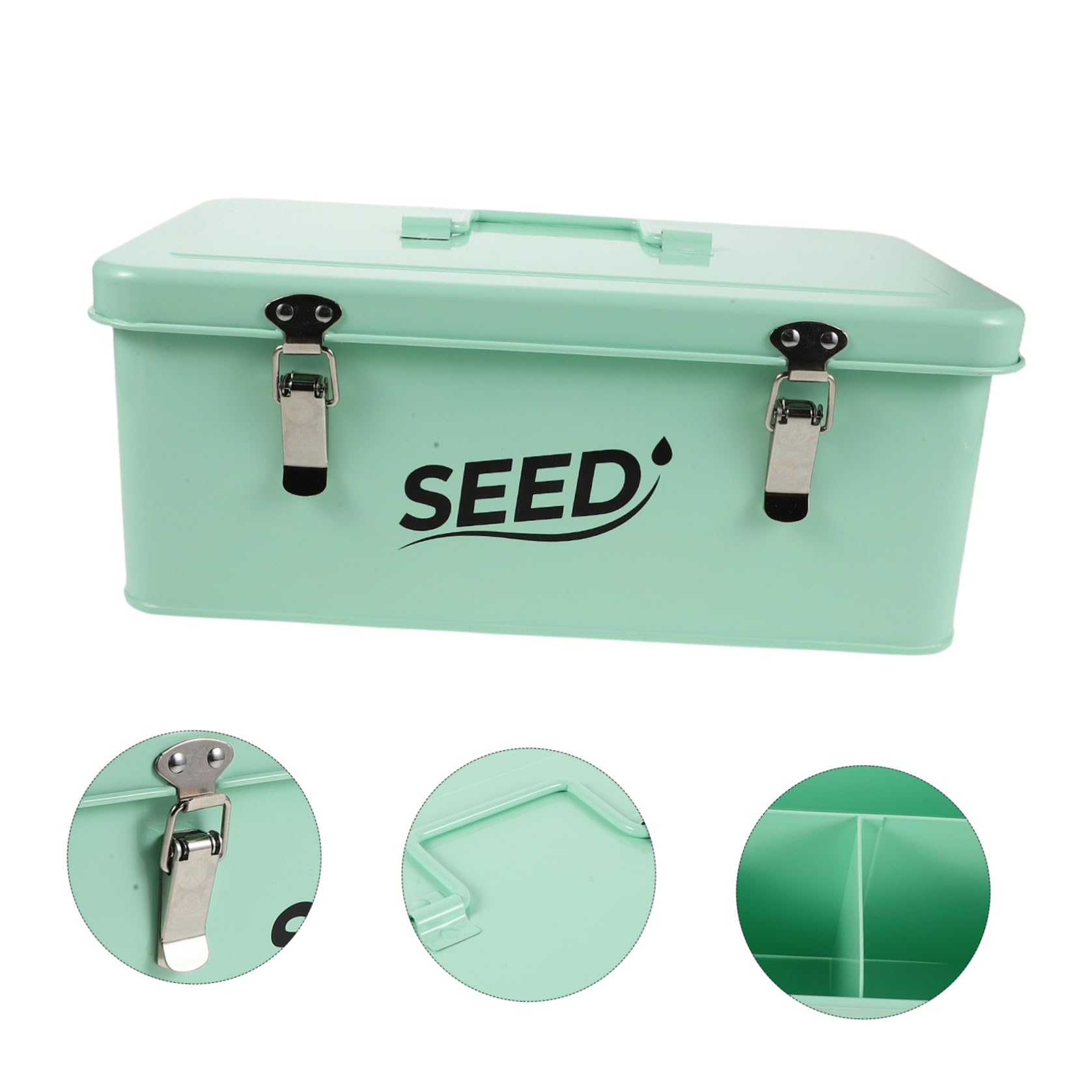 TOYANDONA Samenaufbewahrungsbox aus Eisen mit Klappdeckel und Schloss