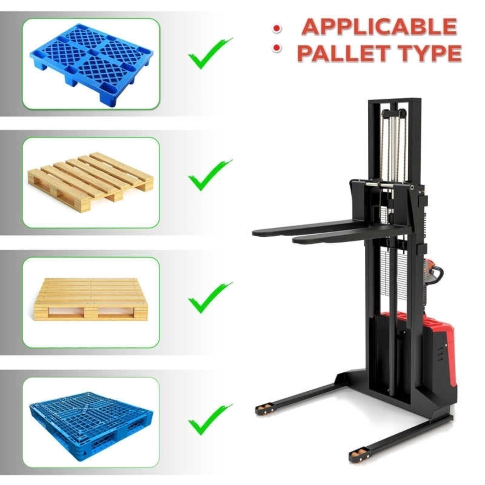 Impilatore di pallet elettrico e manuale, impilatori mobili ad alto sollevamento, camion idraulico compatto per magazzino, fabbrica, supermercato, logistica e movimentazione dei materiali di piccolo