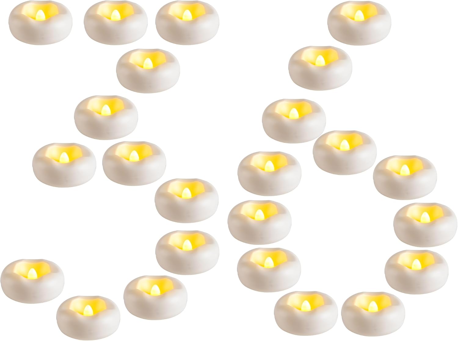 36 Pack 2.3” Flameless LED Floating Candles, Water-Activated Battery Operated Floating Candle with180+ Hours Runtime for Cylindrical Vase, Pool, Fountain - Ideal for Wedding, Party Decoration​