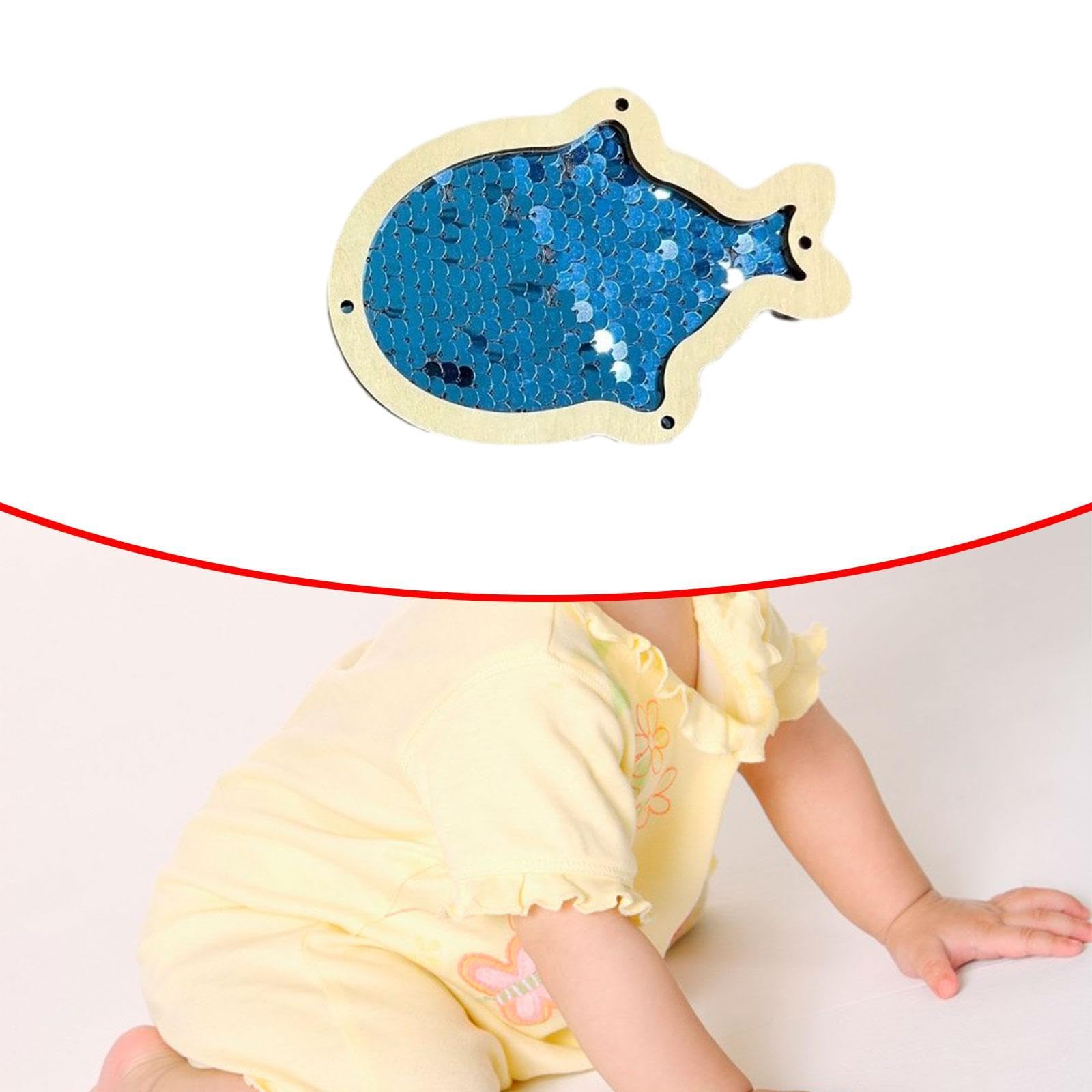 6X Fai da Te Bordo Occupato Parte Giocattolo Sensoriale Pesce Paillettes Materiale Fai da Te Bordo Sensoriale Giocattolo per Bambini Ragazz
