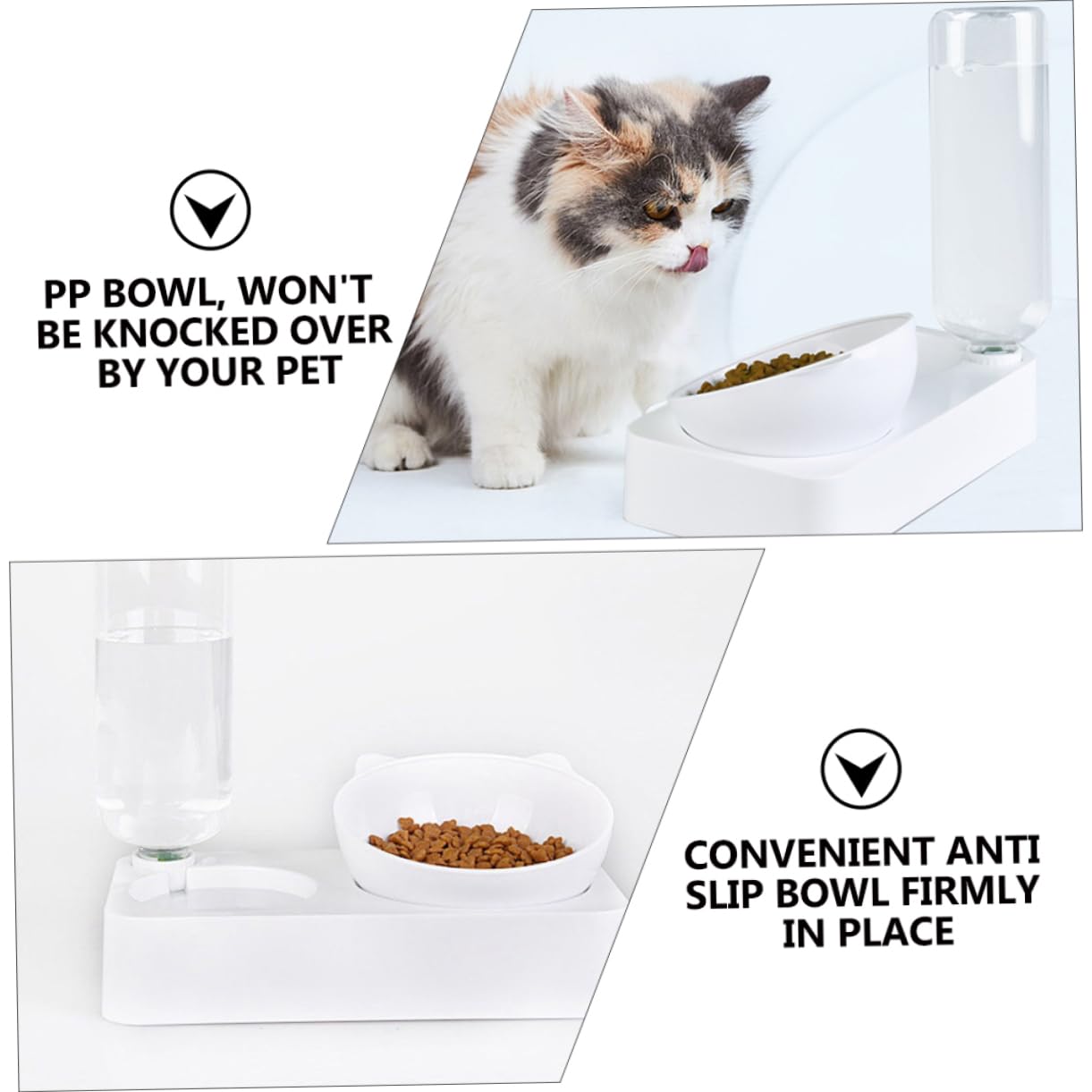 DOITOOL 1pezzi Ciotola per Gatti Design Anti-ingozzamento Utile Contenitore per Cibo e Acqua Mangiatoia Sicura per Animali Domestici Superficie Liscia