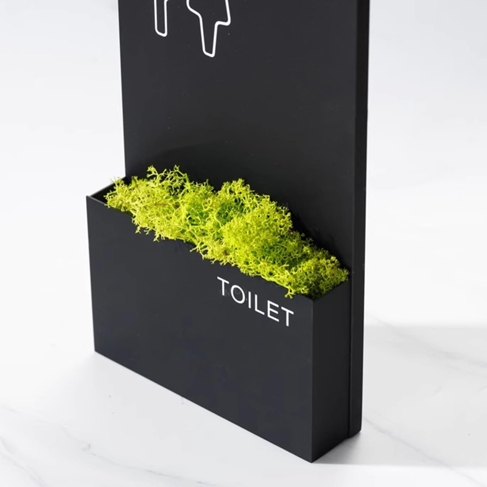 Badezimmer Kennzeichen, Toiletten-Türschild aus Edelstahl, Unisex, Dekoration, for Hotel, Geschäft, Einkaufszentrum, Restaurant, Schwarz, 26 x 14 cm(B)