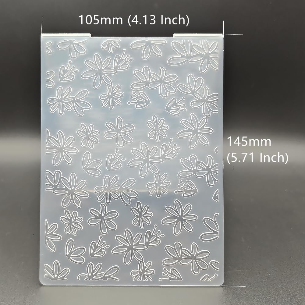 Plastic Embossing Folder A6 Size Small Flowers Pattern Paper Crafts Plastic Textured Impressions for Card Making Scrapbooking