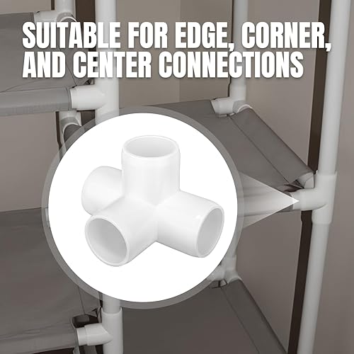 Miniatura 43 de Paquete de 12 accesorios de tubería de PVC de 3/4 pulgadas de 90 grados, conectores de tubería de PVC de grado recto de 2 vías para muebles, 2 vías