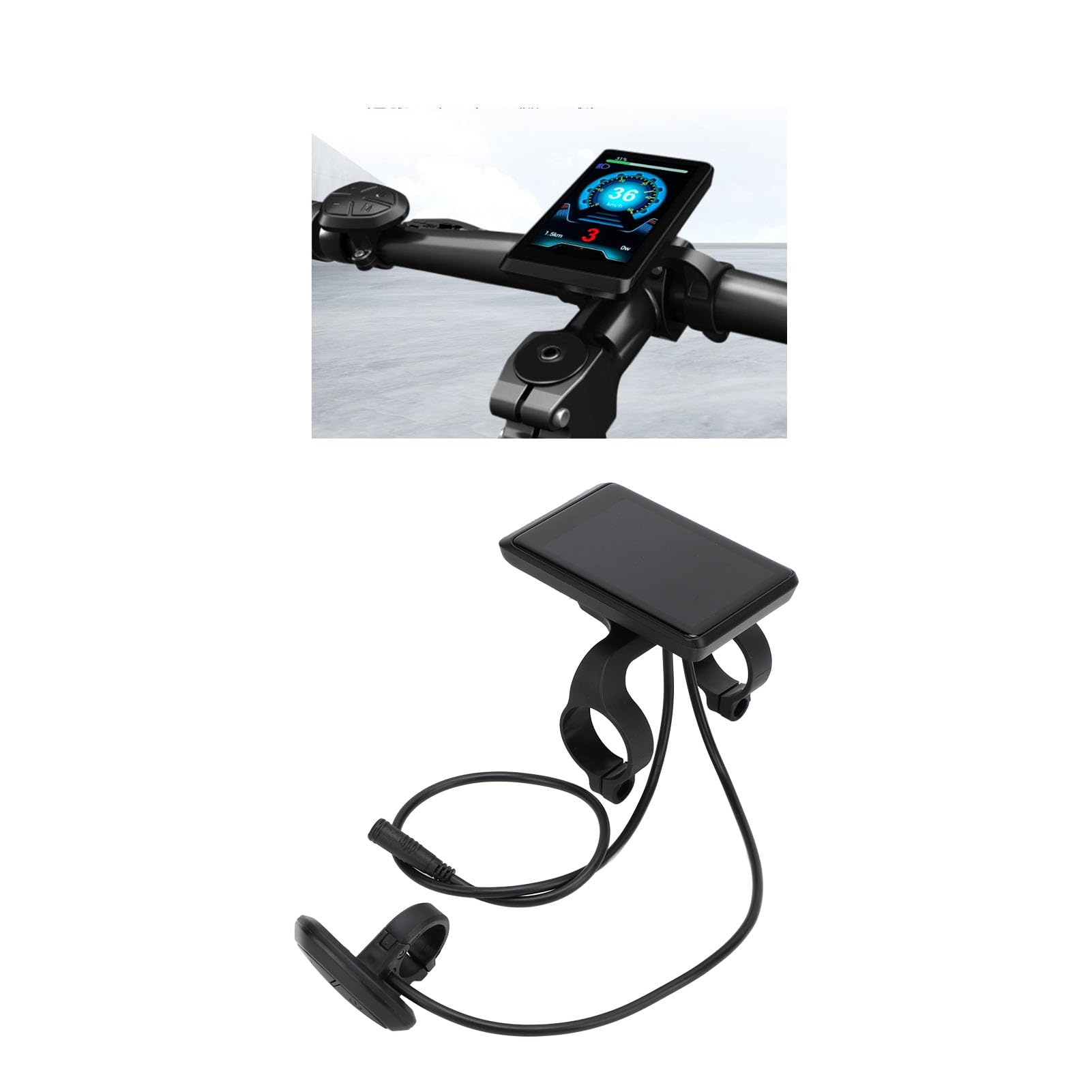 Keenso Display per bici elettronica, tachimetro LCD in ABS con porta di ricarica USB, monitora velocità e batteria, per pendolarismo e riparazioni fai da te
