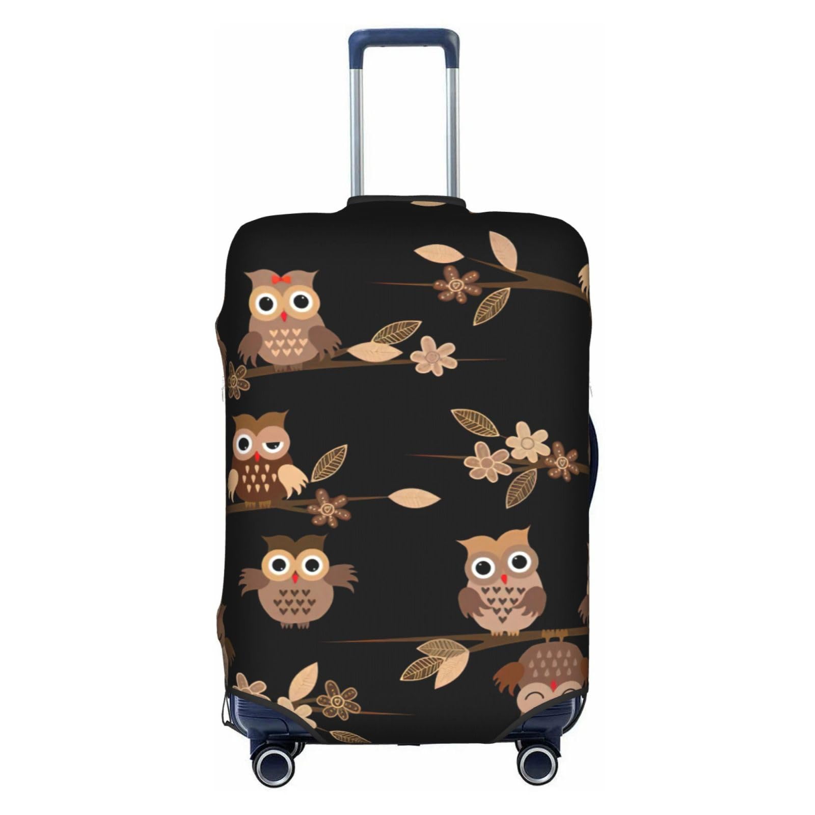 Housse de bagage protégeant des rayures de valise, chouettes marron L - 8