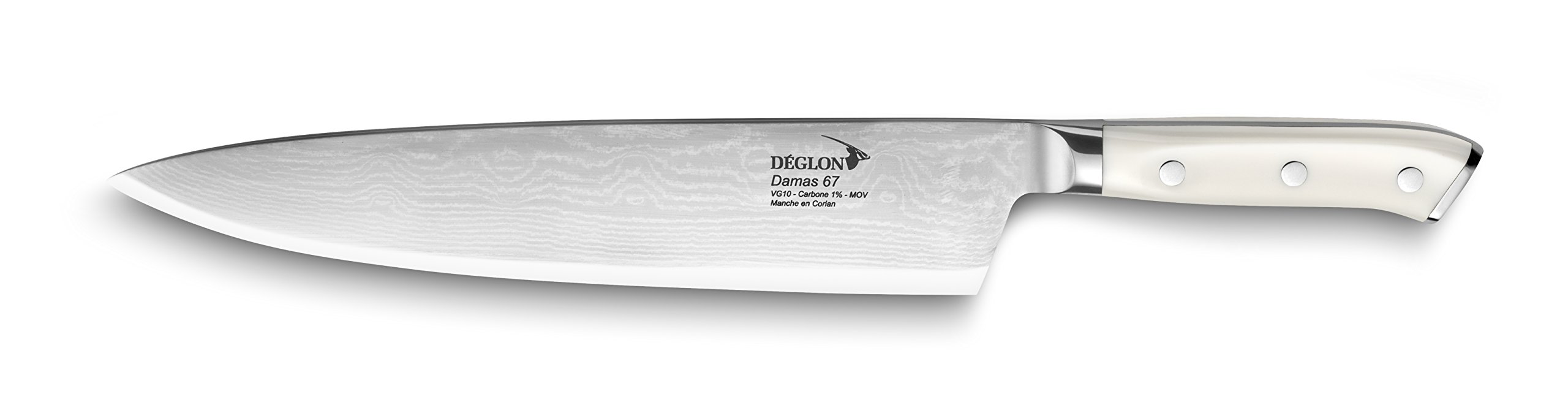 Couteau à légumes Damas 67 Deglon 11 cm blanc au tranchant d'exception