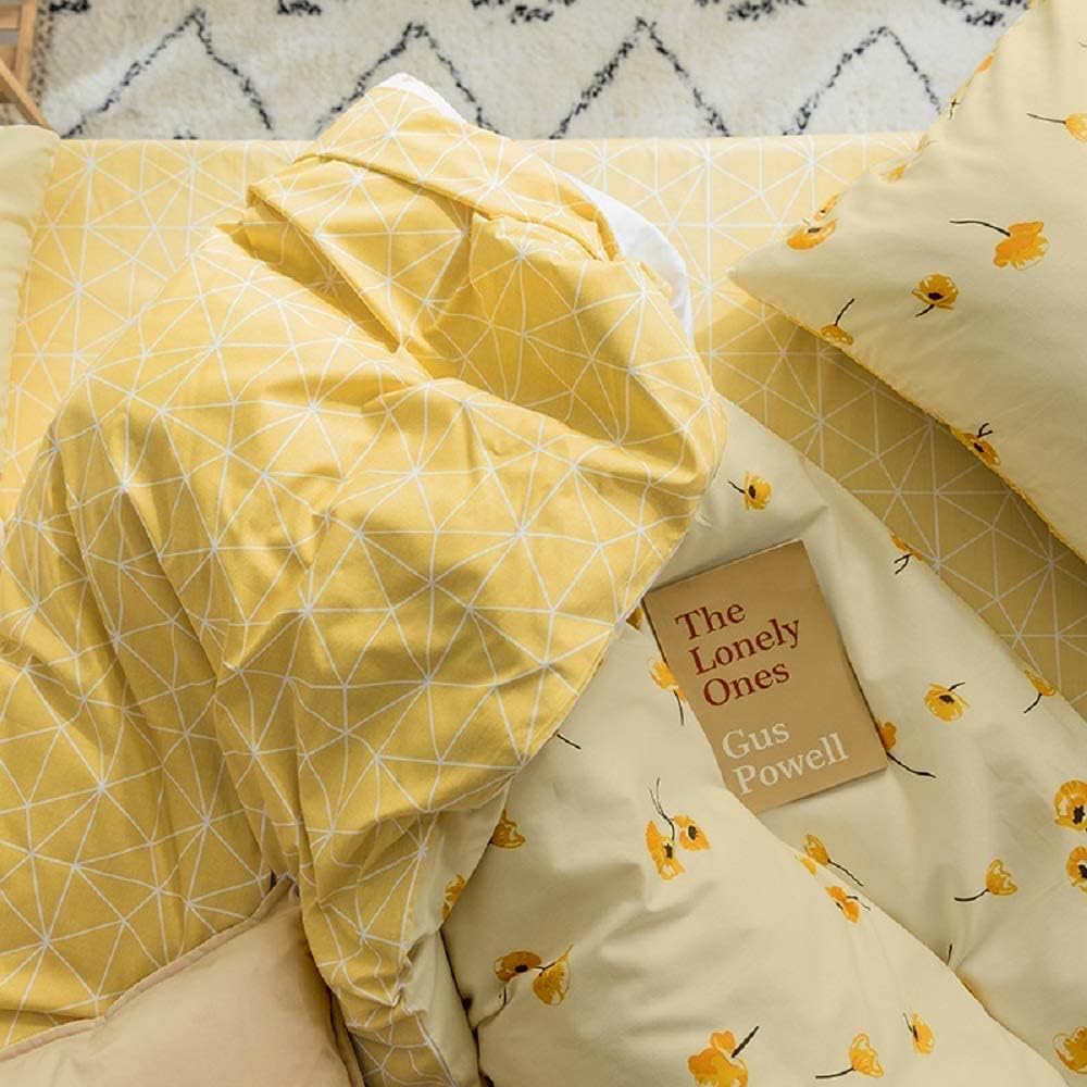 Homewish Yellow Floral King Size Duvet Cover Set - Image 4