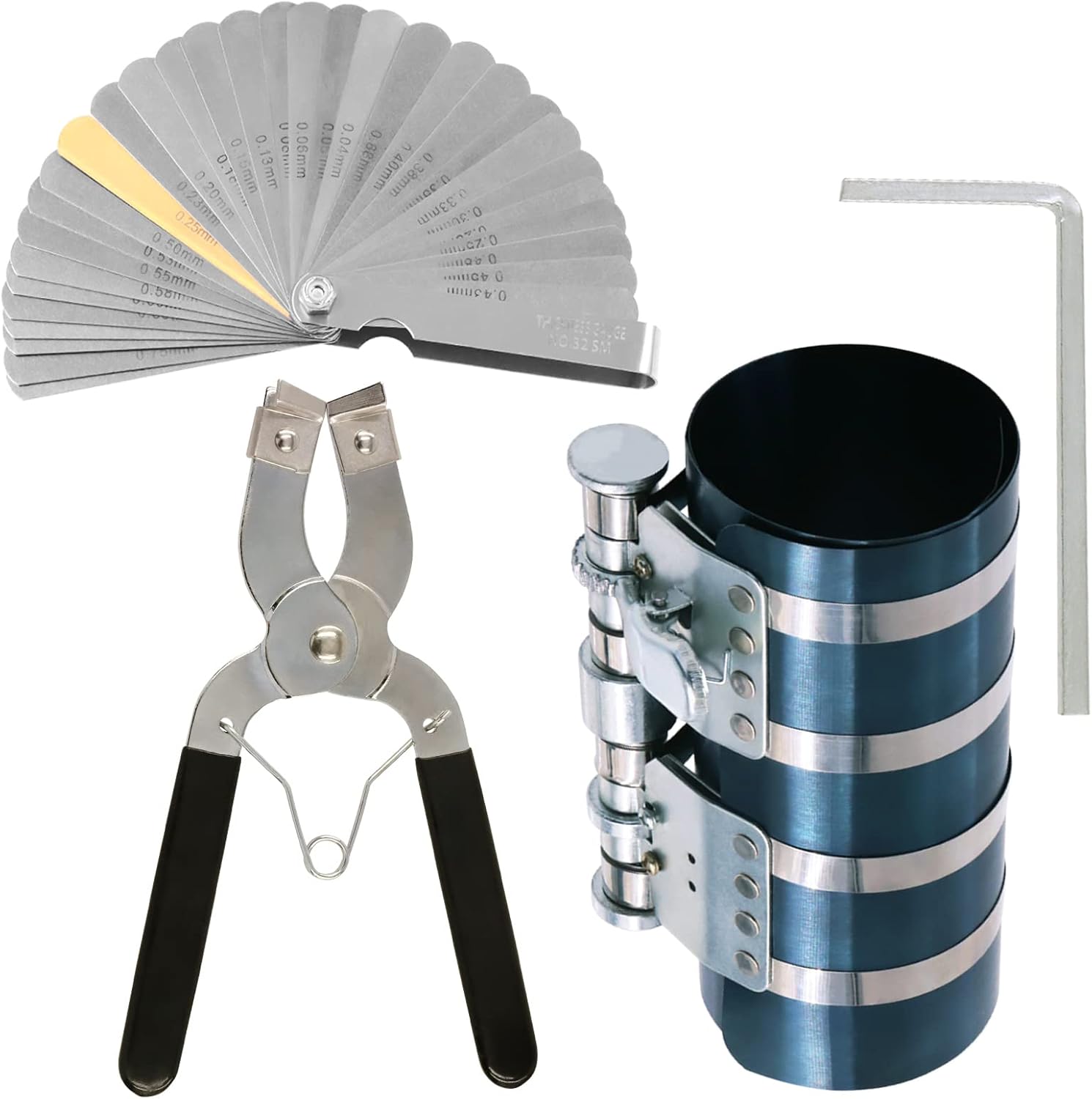 Swpeet 4Pcs 6 Inch Piston Ring Compressor and Adjustable