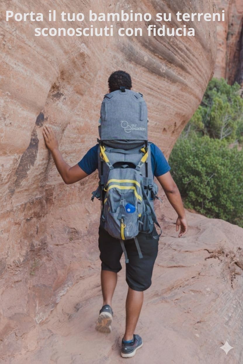 Our Expedition, zaino portabambini staccabile con parasole, ideale per escursionismo