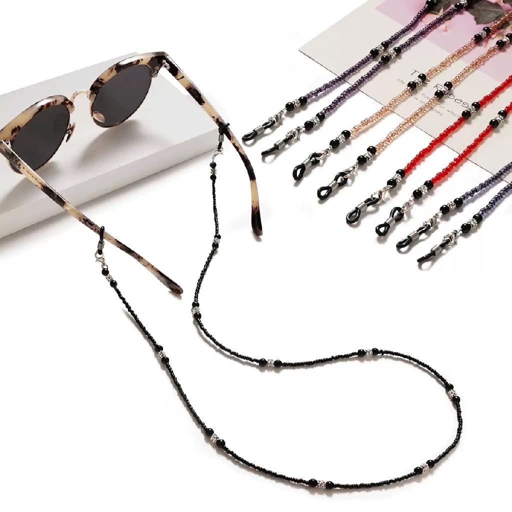 Cadena for Gafas, Cuello Colgante, Cuerda for Gafas, Cadena con Cuentas(Gray)