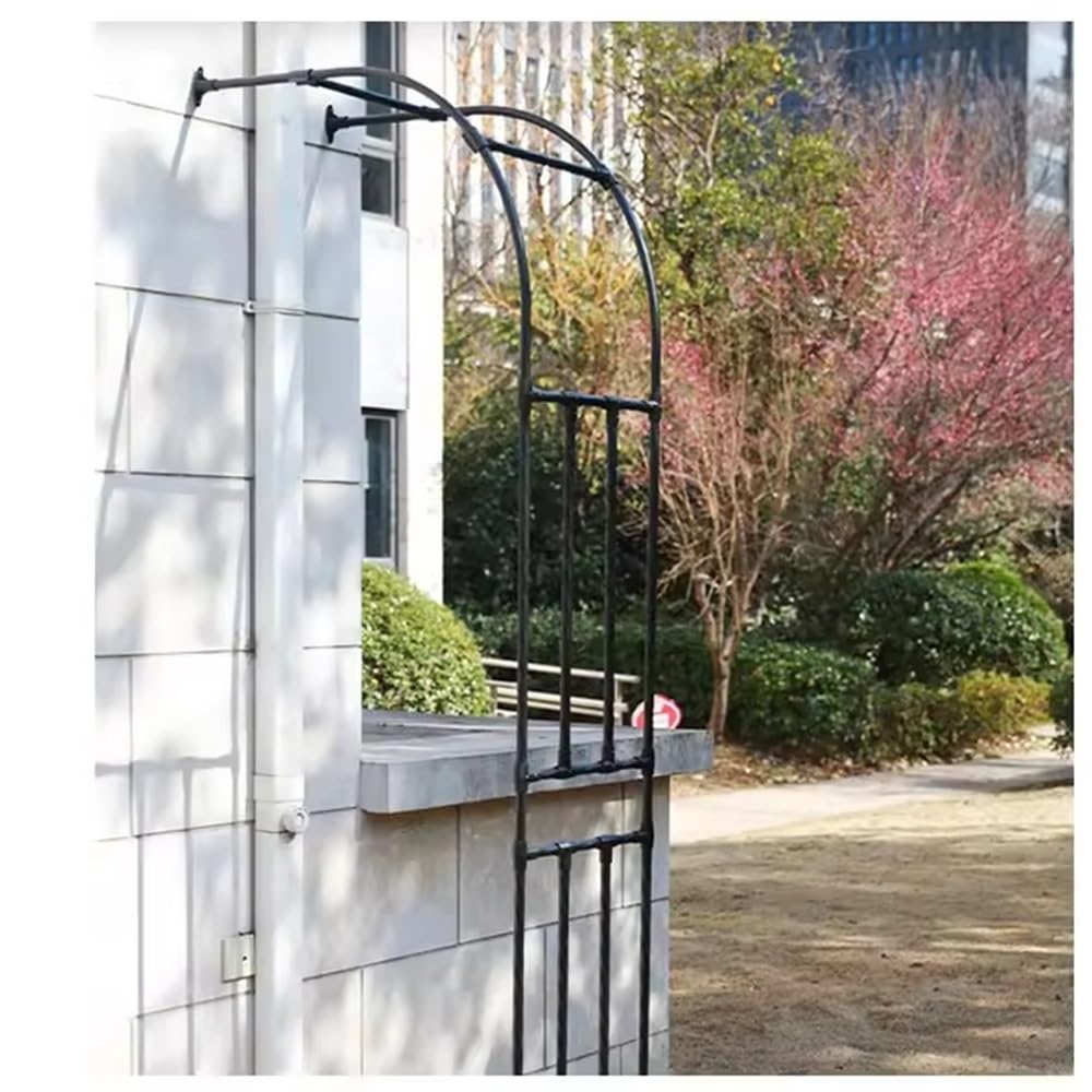 ble - Árbol de metal para plantas trepadoras de medio arco, de 6 a 3 m, resistente a la intemperie, enrejado de flores para exteriores, color negro, para jardines