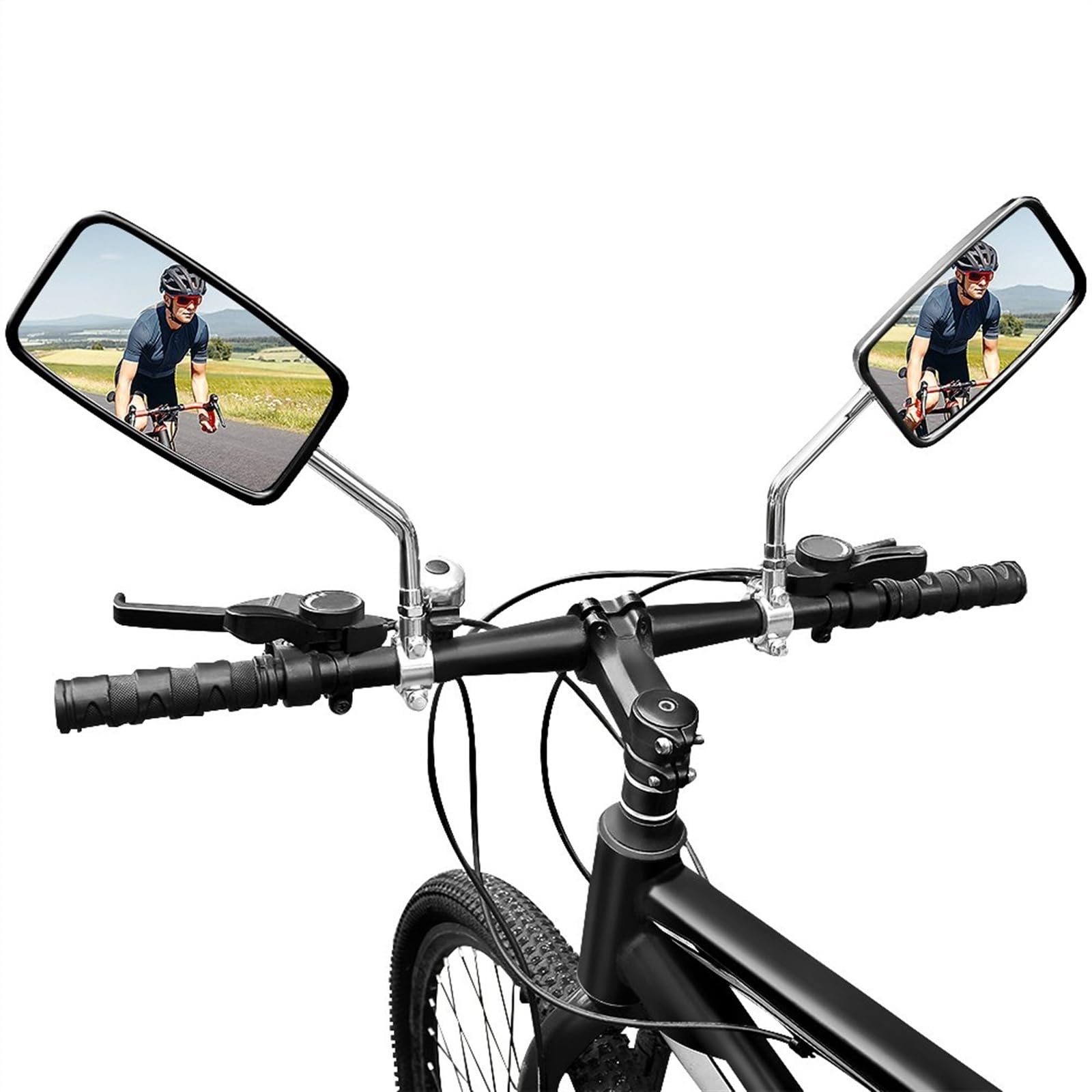 Moto Rückspiegel Spiegel Innerhalb Von 22–25 Mm Fahrradspiegel, Aluminiumlegierung Fahrradreflektor Weitwinkel Dreirad Quad Motorrad Roller Rückspiegel Links Und Rechts | 2PCS With Mount