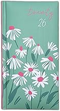 Orbitron 2026 Hardcover Diary Slim Planner Week To View Daisy Honeycomb Bee Green Yellow (Daisy Flower)
